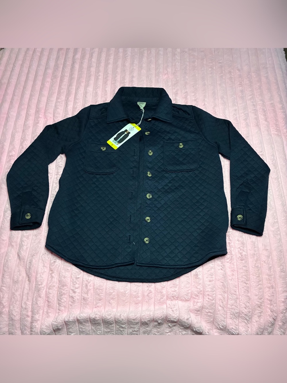 Quilted Utility Shirt Jacket - Black